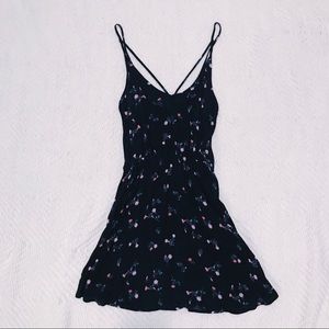 PacSun Black Floral Strappy Sun Dress